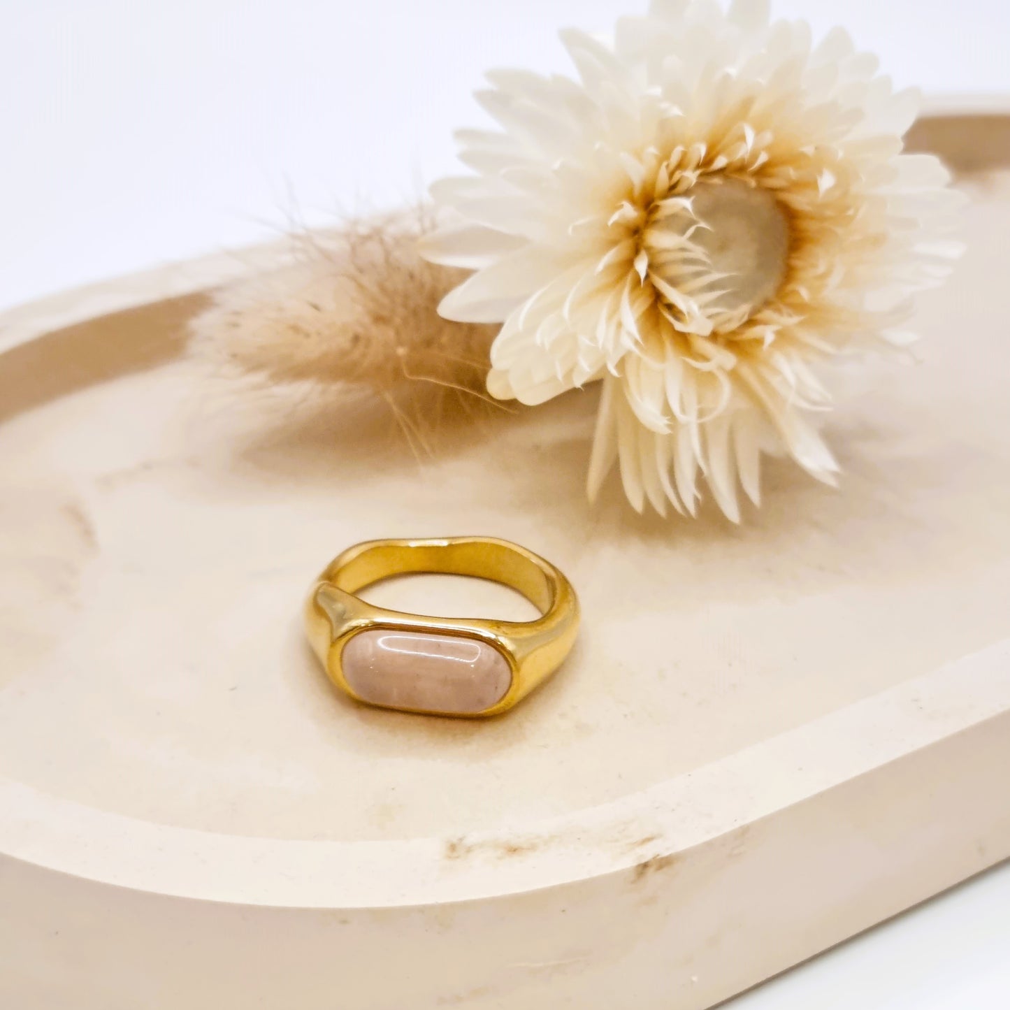 Ring Naturstein rosa